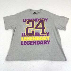 Kobe Bryant 24 Legendary Graphic Tee Gray‎ Purple Gold Streetwear Oversized 3XL